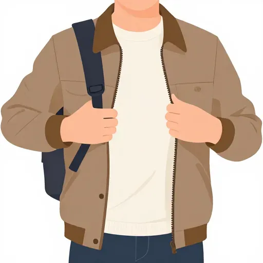 Hình ảnh này mô tả đúng hành động '穿衣服' (Mặc quần áo).